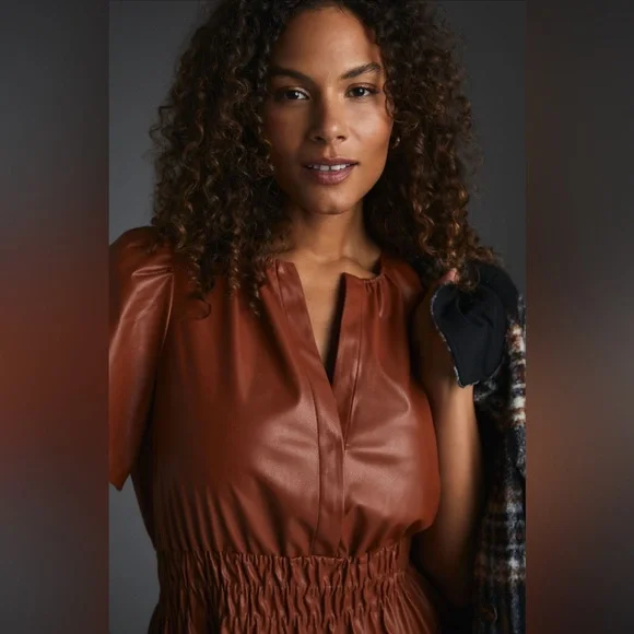 Anthropologie The Somerset Mini Dress Faux
Leather Edition - Picture 6 of 7